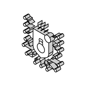 Computer protection program anti-virus isometric icon vector illustration Stock Illustration