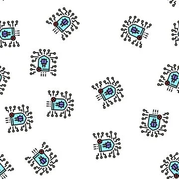 Computer protection program anti-virus vector seamless pattern Stock Illustration