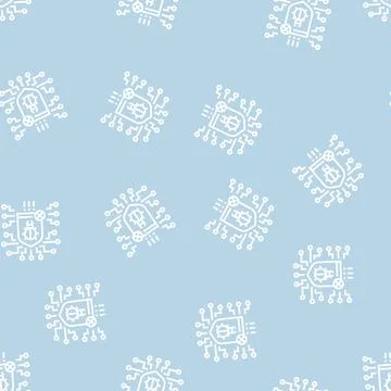 Computer protection program anti-virus line seamless pattern Stock Illustration