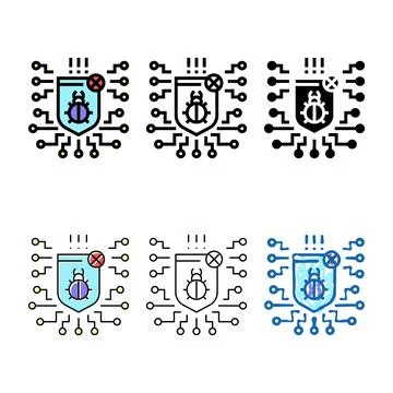 Computer protection program anti-virus color modern icon vector Stock Illustration