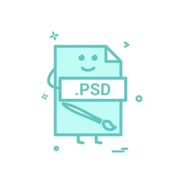 Computer psd file format type icon vector design Stock Illustration