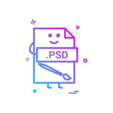 Computer psd file format type icon vector design Illustrazione stock