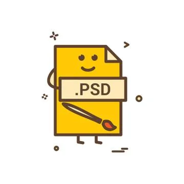 Computer psd file format type icon vector design 스톡 일러스트