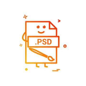Computer psd file format type icon vector design Illustrazione stock
