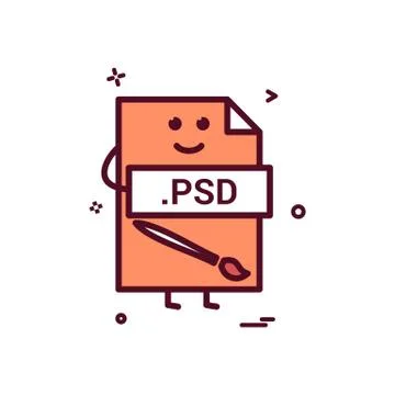 Computer psd file format type icon vector design Illustrazione stock