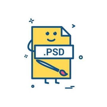 Computer psd file format type icon vector design Illustrazione stock