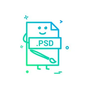 Computer psd file format type icon vector design Stock Illustration