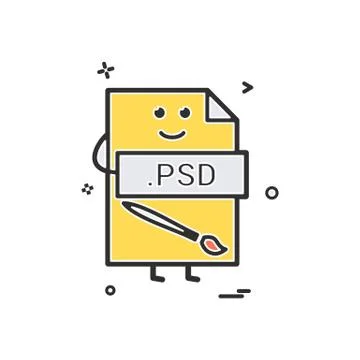 Computer psd file format type icon vector design Illustrazione stock