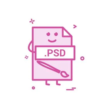 Computer psd file format type icon vector design Stock Illustration