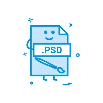 Computer psd file format type icon vector design Stock Illustration