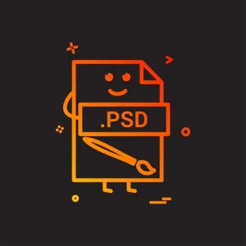 Computer psd file format type icon vector design Stock Illustration