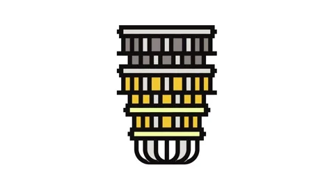 Computer quantum technology color icon animation Stock Footage 326103700