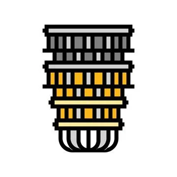 Computer quantum technology color icon vector illustration Stock Illustration