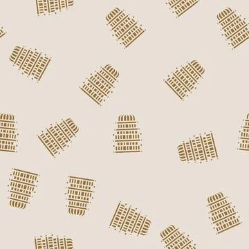 Computer quantum technology glyph seamless pattern Stock Illustration