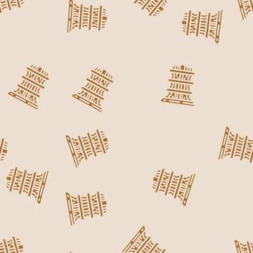 Computer quantum technology glyph vector seamless pattern Stock Illustration