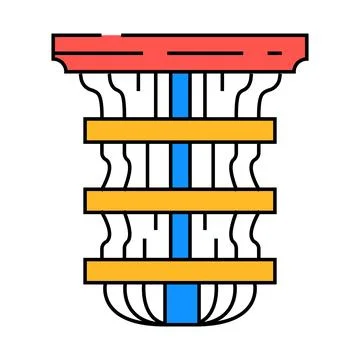 Computer quantum technology icon color illustration Stock Illustration