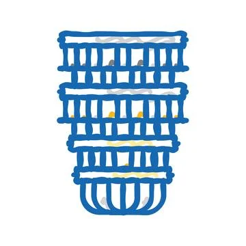Computer quantum technology icon doodle illustration Stock Illustration