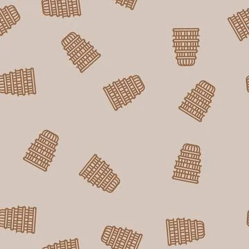 Computer quantum technology line seamless pattern Stock Illustration