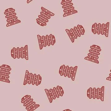 Computer quantum technology line vector seamless pattern Stock Illustration