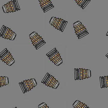 Computer quantum technology vector seamless pattern Stock Illustration