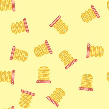 Computer quantum technology vector seamless pattern Stock Illustration