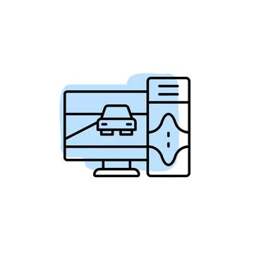 Computer, race, game with color shadow vector icon in esport set Stock Illustration