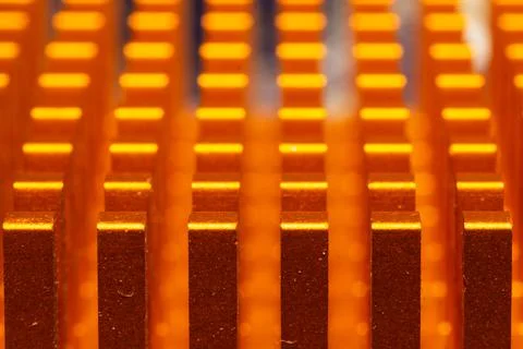Computer radiator abstract macro background. processor cooling system Stock Photos