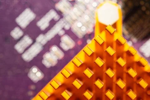 Computer radiator abstract macro background. processor cooling system Stock Photos