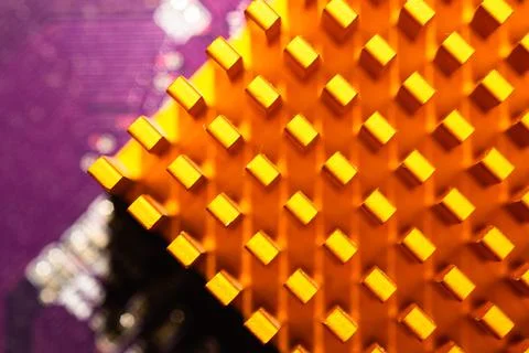 Computer radiator abstract macro background. processor cooling system Stock Photos