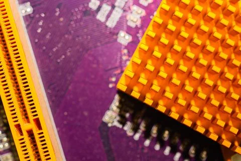 Computer radiator abstract macro background. processor cooling system Stock Photos