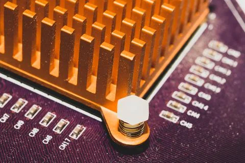 Computer radiator abstract macro background. processor cooling system Stock Photos