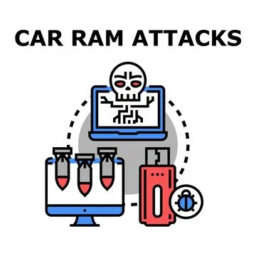 Computer ram attacks and data security threats Stock Illustration