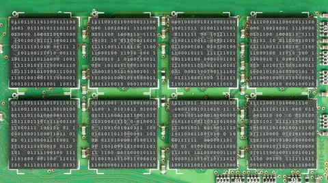 Computer ram chips with binary code. Stock-Footage 42225767