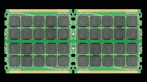 Computer ram chips with binary code. Stock Footage 42307632