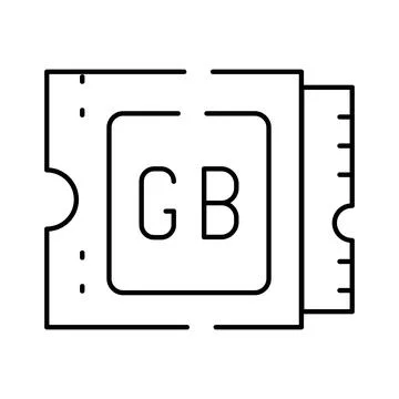 Computer ram digital memory component icon Stock Illustration