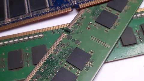 Computer ram on display on rotation display Video stock 255518727