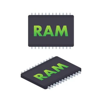 Computer Ram memory. Computer hardware components. Vector stock illustration. Stock Illustration