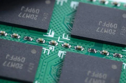 Computer RAM memory microchip module Stock Photos