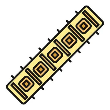 Computer ram memory module icon with circuitry Illustrazione stock