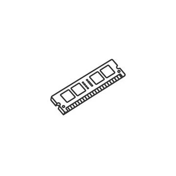 Computer ram memory module vector outline illustration for pc upgrade Stock Illustration