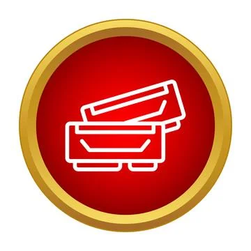 Computer ram memory modules inside red circular icon Stock Illustration