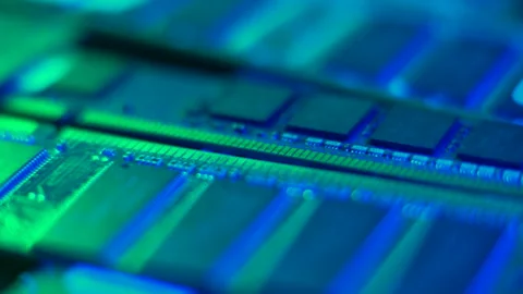 Computer RAM Memory Sticks, Macro Close Up Stock Footage 325498041