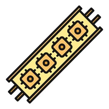Computer ram module with microchips storing data Stock-Illustration