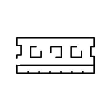 Computer ram module outline icon representing memory Stock Illustration
