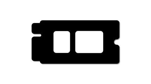 Computer RAM Module Outline Stock Illustration