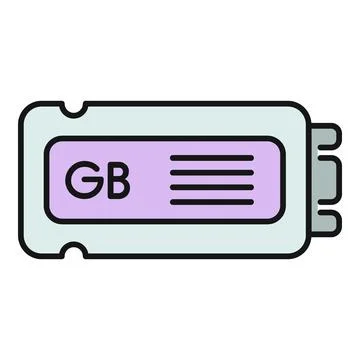 Computer ram module showing gigabyte memory capacity Stock-Illustration