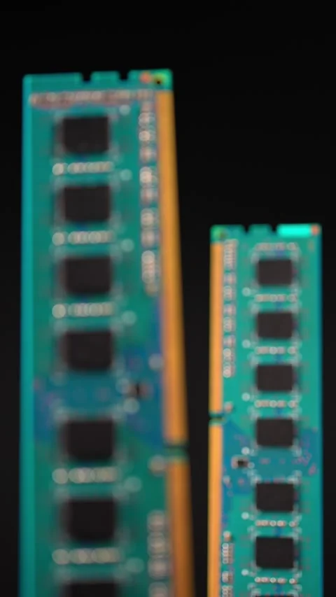Computer RAM or Random Access Memory, chips on the board, increasing price .. Stockbeeldmateriaal 329323186