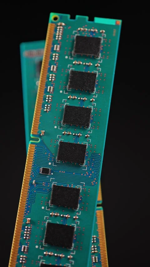 Computer RAM or Random Access Memory, chips on the board, increasing price .. 库存影片 329323187