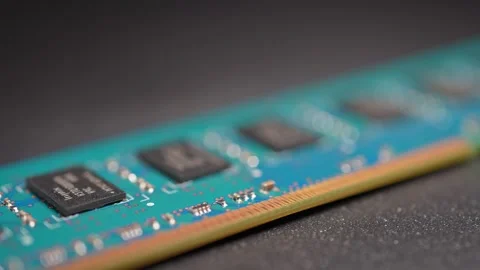 Computer RAM or Random Access Memory, chips on the board, increasing price .. 動画素材 330203001