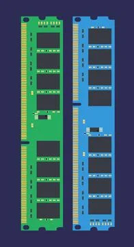 Computer RAM (Random Access Memory) Illustration Stock Illustration